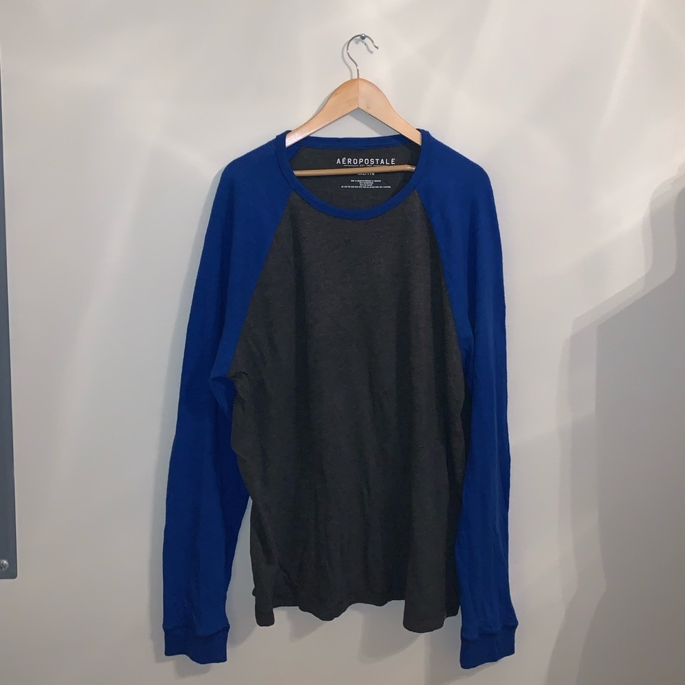 Aeropostale Blue & Gray long sleeve shirt size XXL